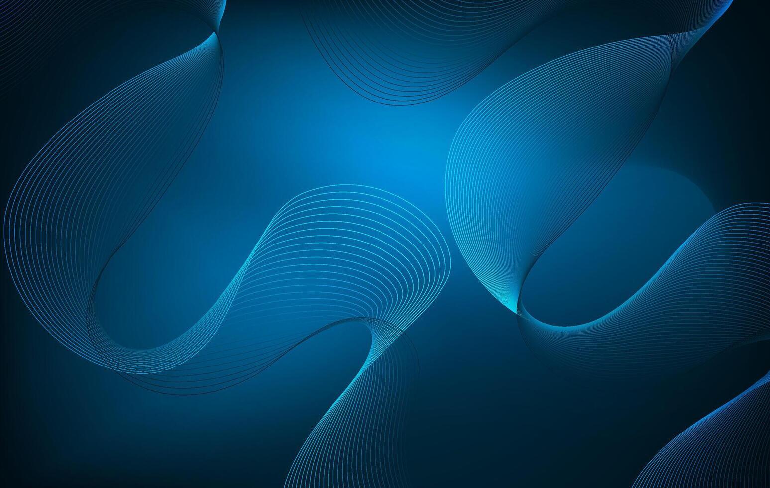 Abstract Blue Wavy Lines on a Dark Blue Background vector