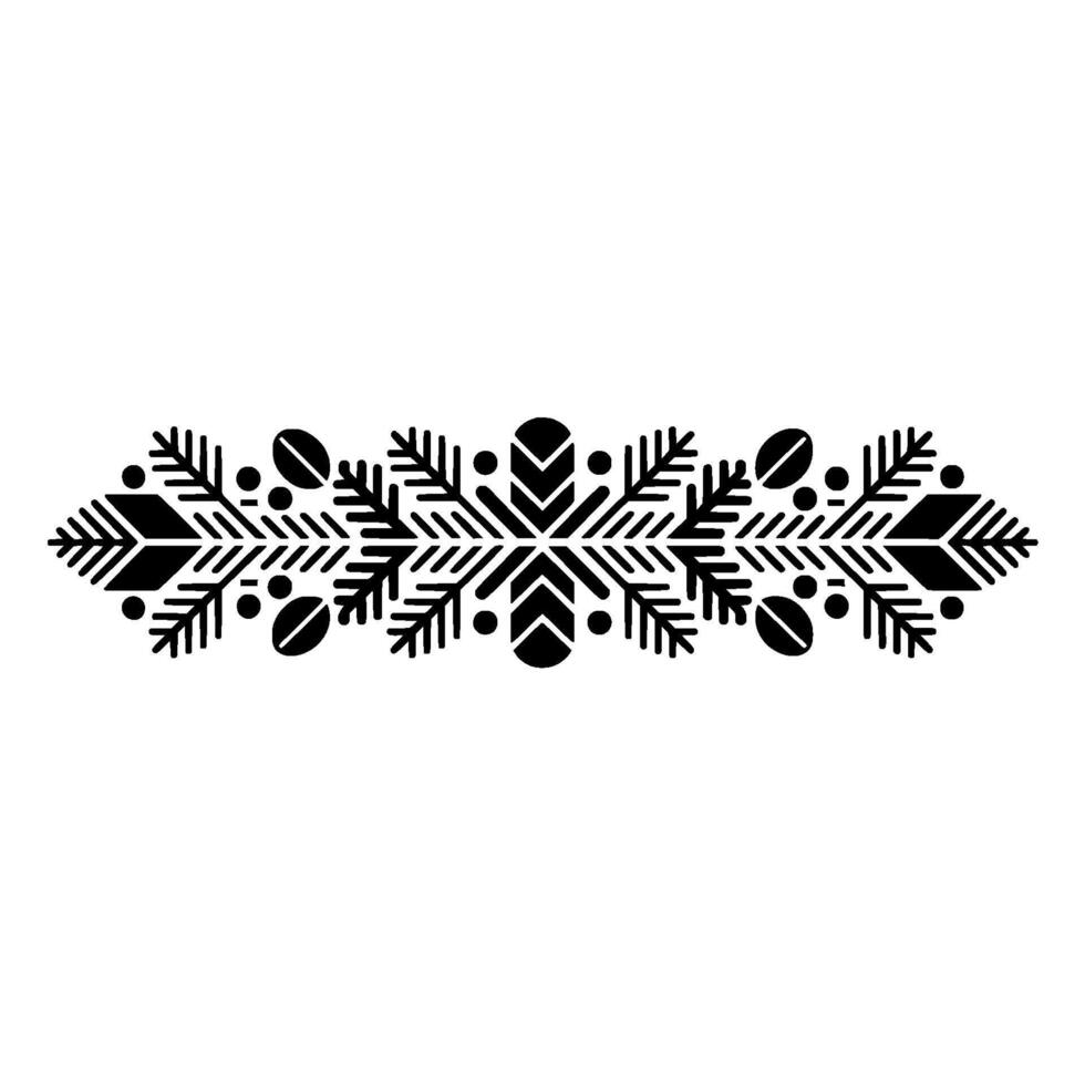Minimalist Geometric Winter Ornament in Black and White vector