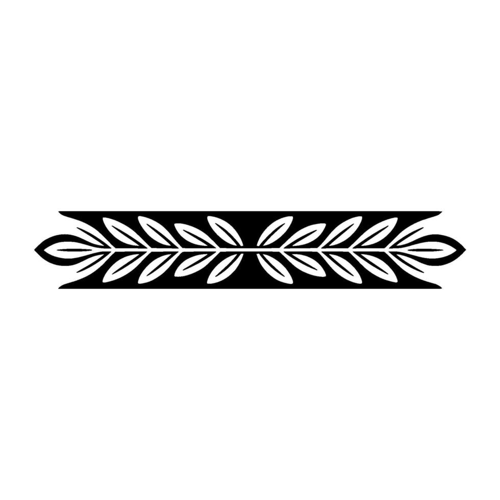 Elegant Black and White Laurel Border, vector