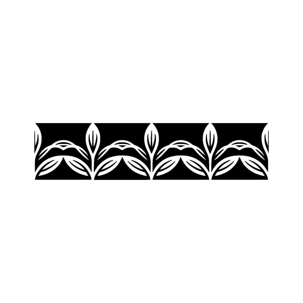 Black and White Floral Border , Minimalist Pattern vector