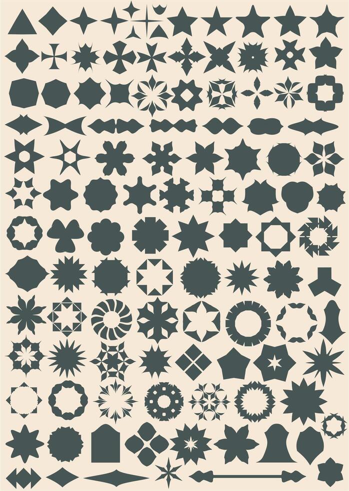 Abstract Geometric Silhouette Art - Modern Shape Collection vector