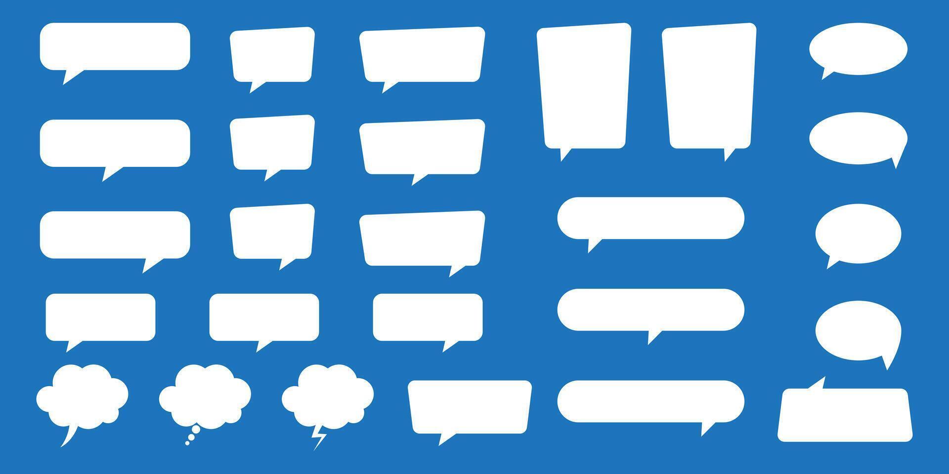 Blank empty white speech bubbles. Cartoon word balloon. vector