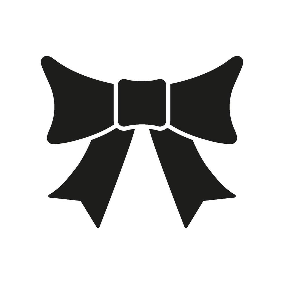 Bow Tie Solid Icon. Fashion Accessory, Formal Wear, And Decorative Ribbon Silhouette Symbol. Elegant Style And Celebration Design. Isolated Illustration vector