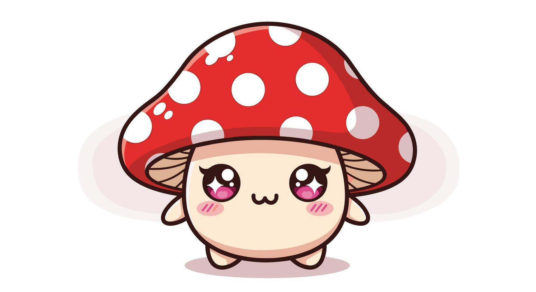 Cute Mushroom Animated Illustration for Educational Content for Kids and Young Children vector
