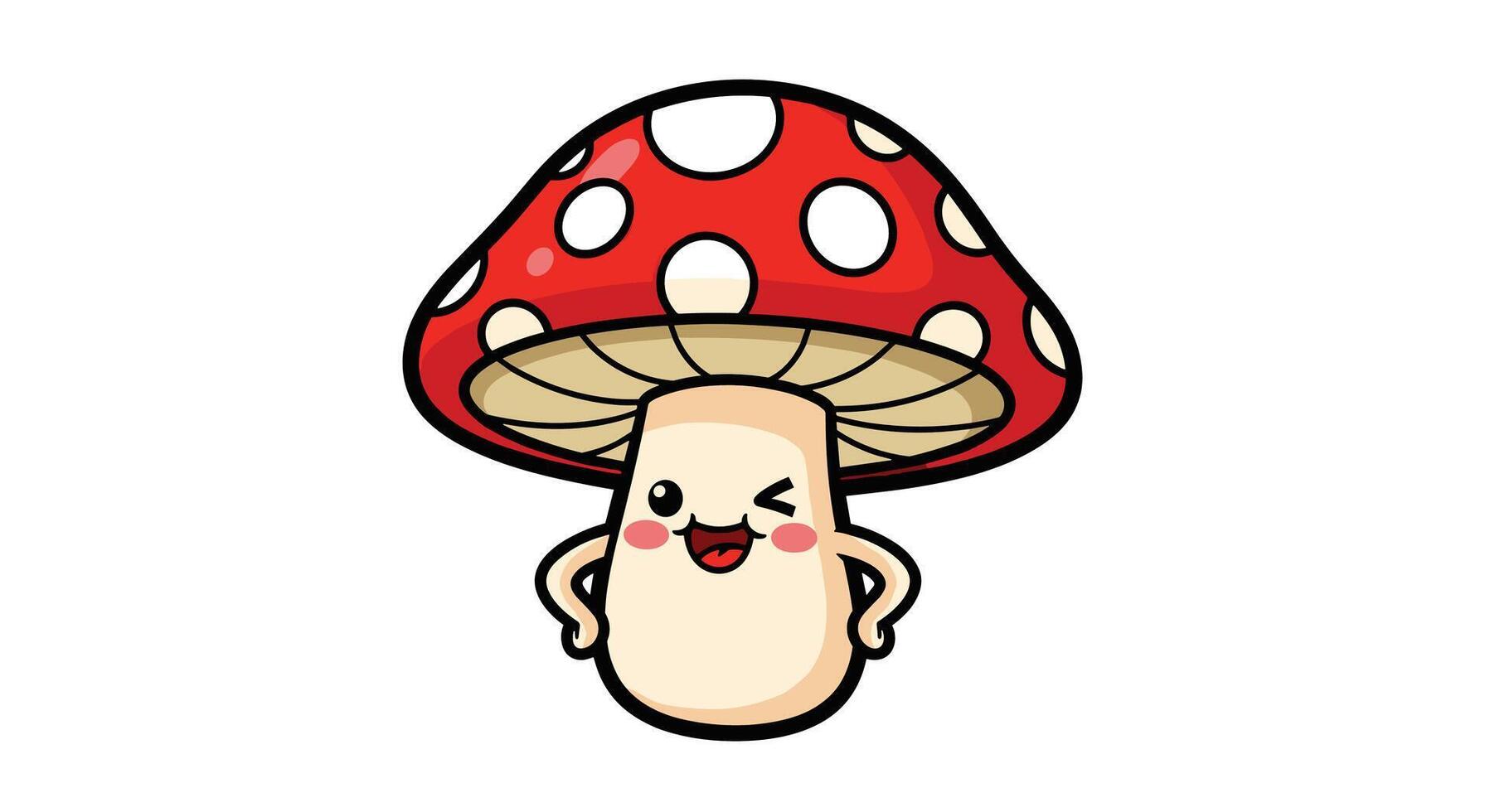 Adorable Mushroom Character Ready to Spread Joy and Magic Into Your Life Everyday vector