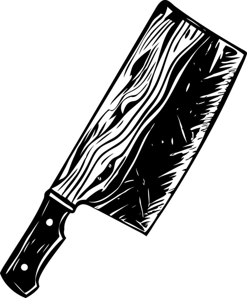 A vintage style illustration representing a cleaver tool vector