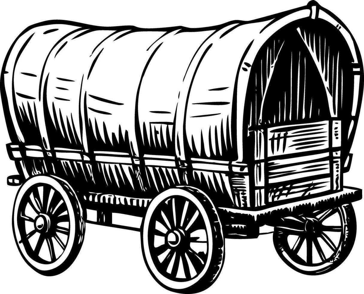 A sketchy style illustration representing a coverage wagon vector