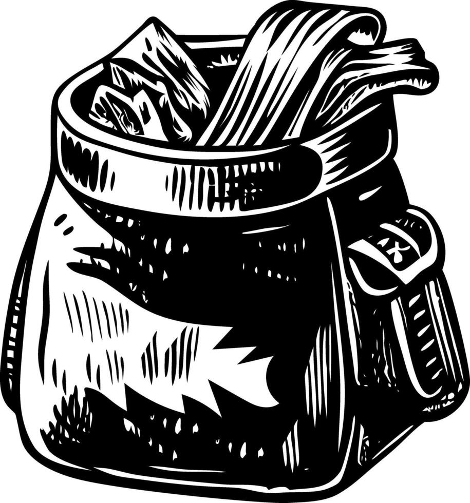 A vintage style illustration representing game bag vector