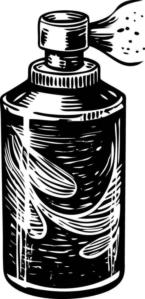 A vintage style illustration showing spray bottle vector