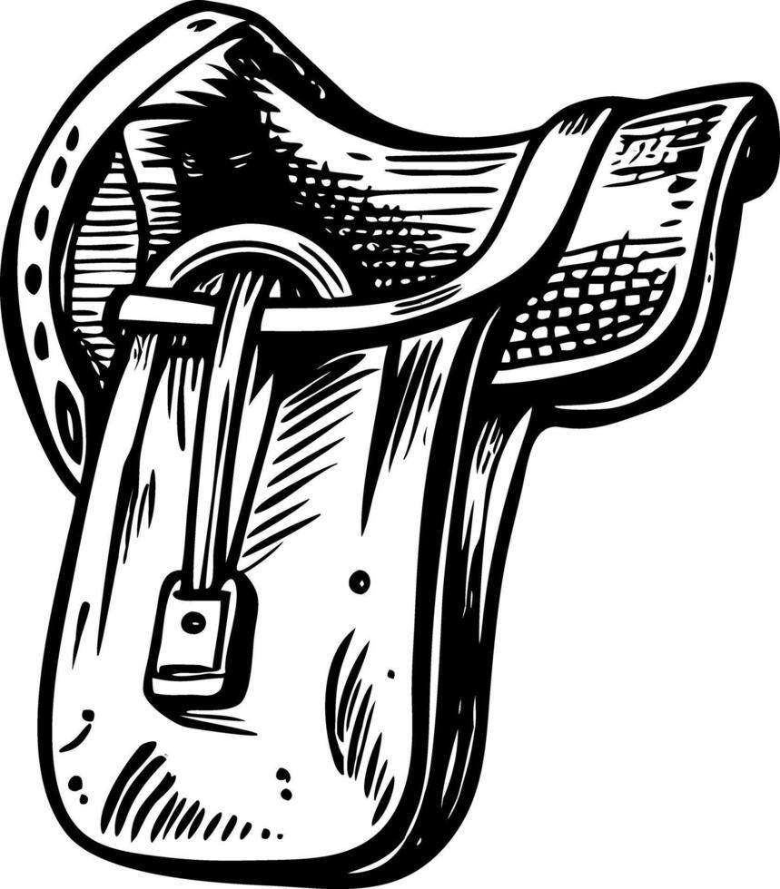 A vintage style illustration representing horse saddle vector