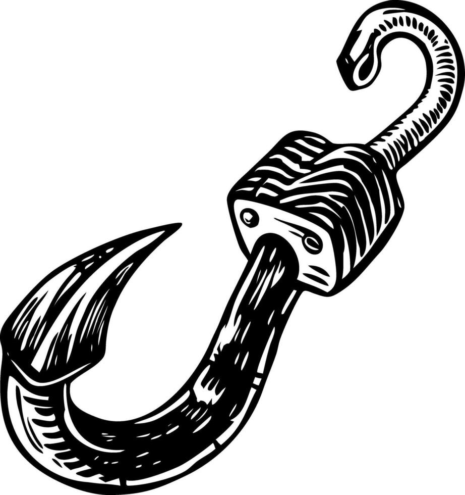 A vintage style illustration representing hook vector