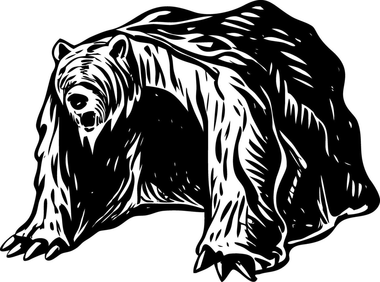 A vintage style illustration showing a bear hideout vector