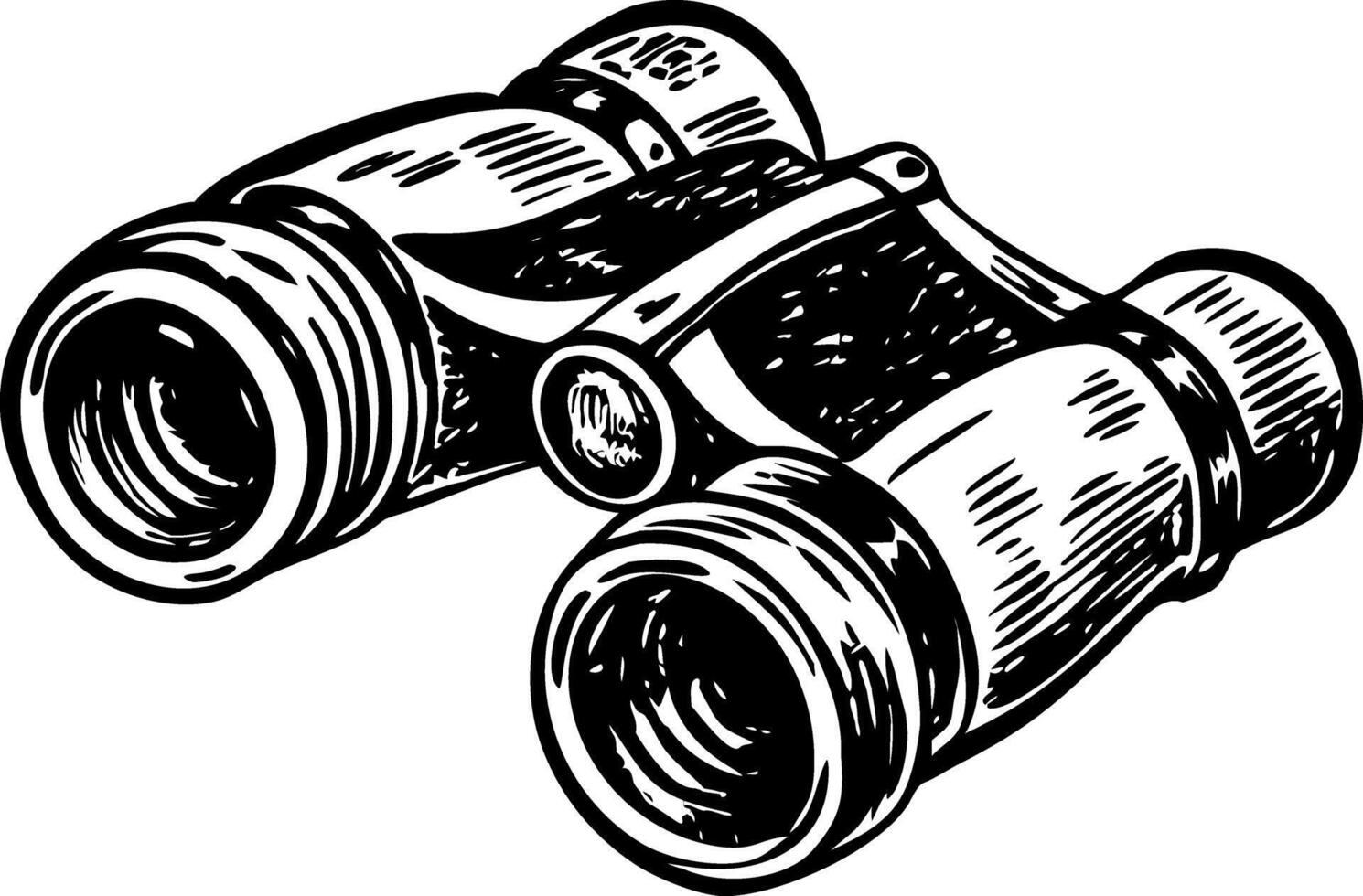 A vintage style illustration showing binoculars vector