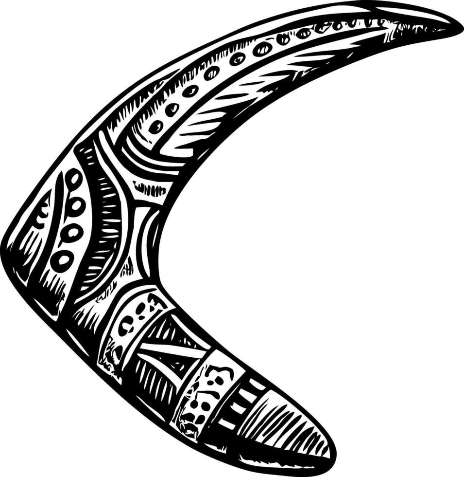 A vintage style illustration representing a bladed boomerang vector