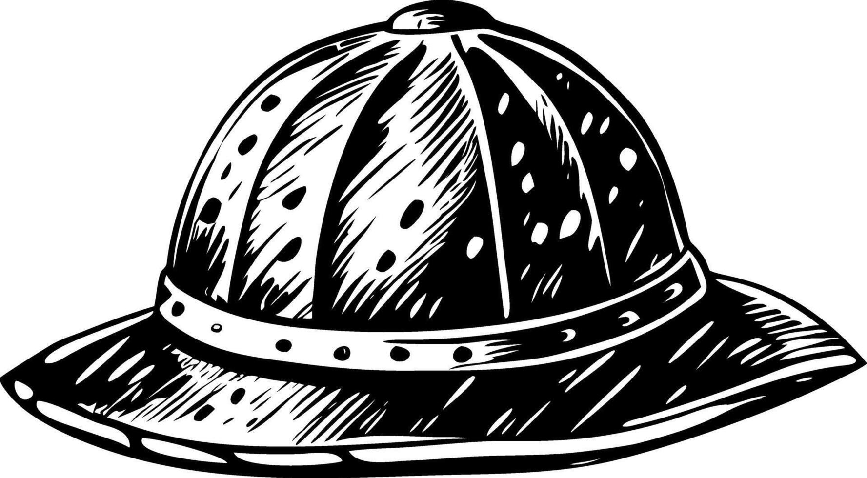 A vintage style illustration depicting rain hat vector