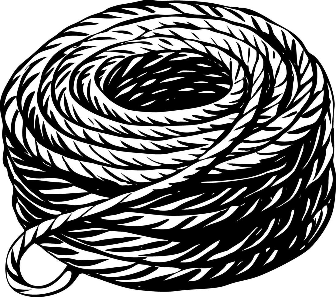 A vintage style illustration depicting rope coil vector