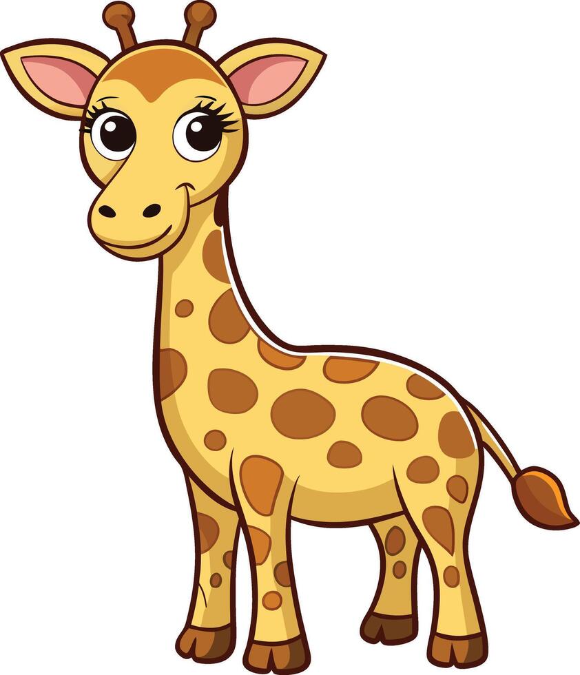 Cute Cartoon Giraffe Character vector