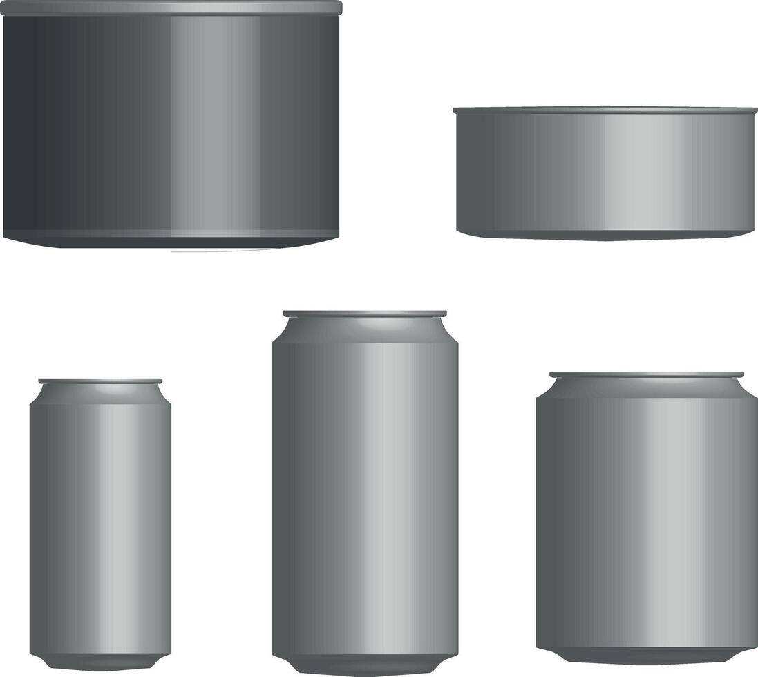 Close up 3d illustration of Aluminum Can Packaging, vector