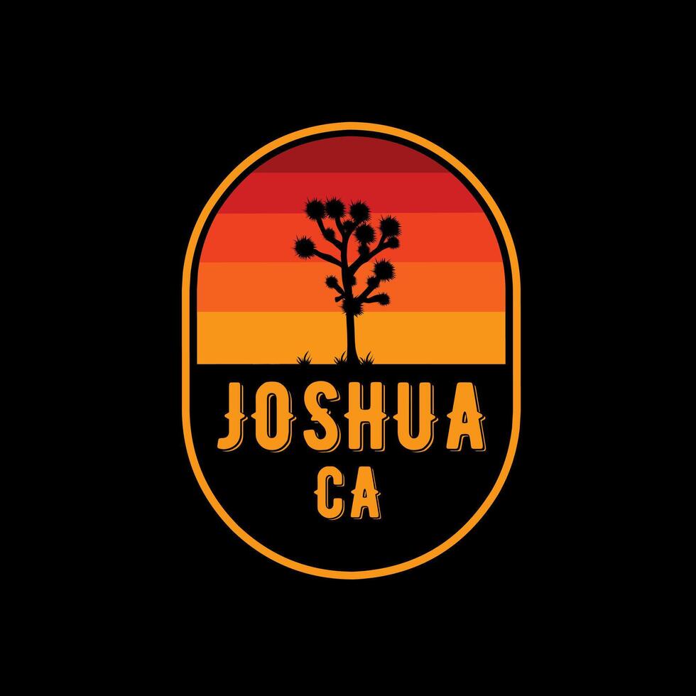 Joshua National Park CA with Sunset Scenery vector