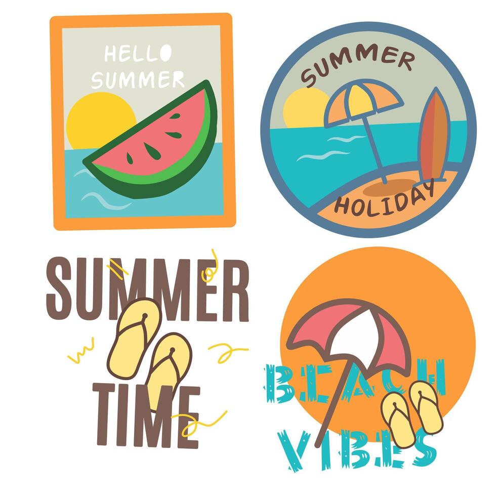 Flat Design Summer Holiday Set vector