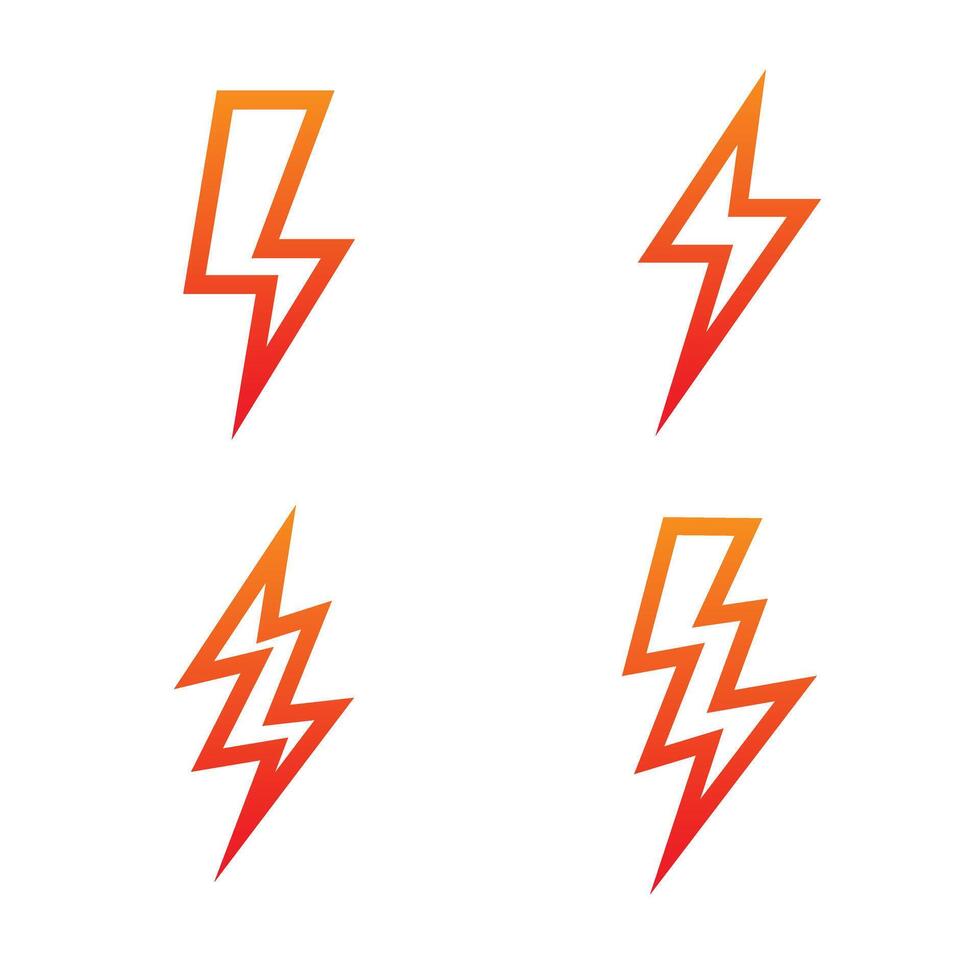 Lightning Bolt Circles Set Gradient vector