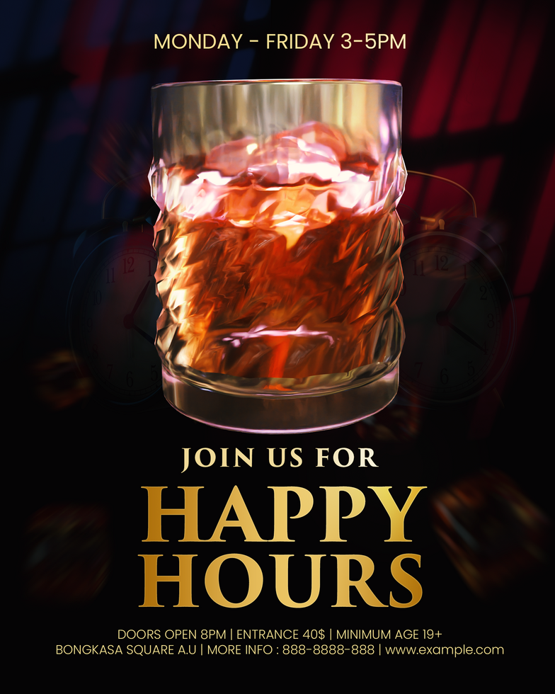 Dark Join Us For Happy Hours Promotion psd