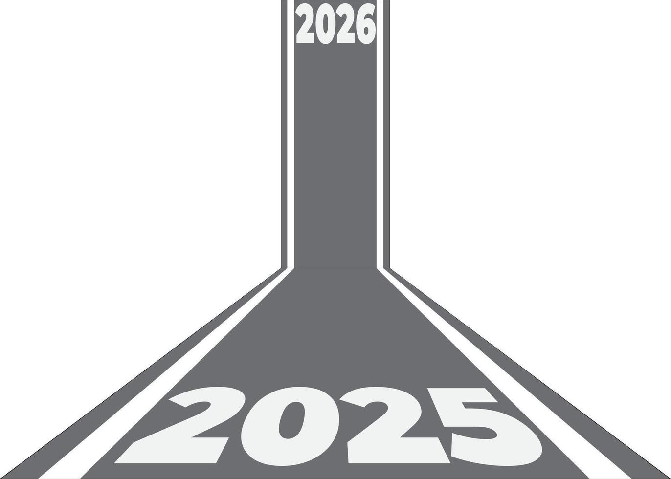 Pathway to 2026 An ascending road marked with 2025 at its base leads upward to 2026 symbolizing progress and future milestones in a graphic on seamless journey vector