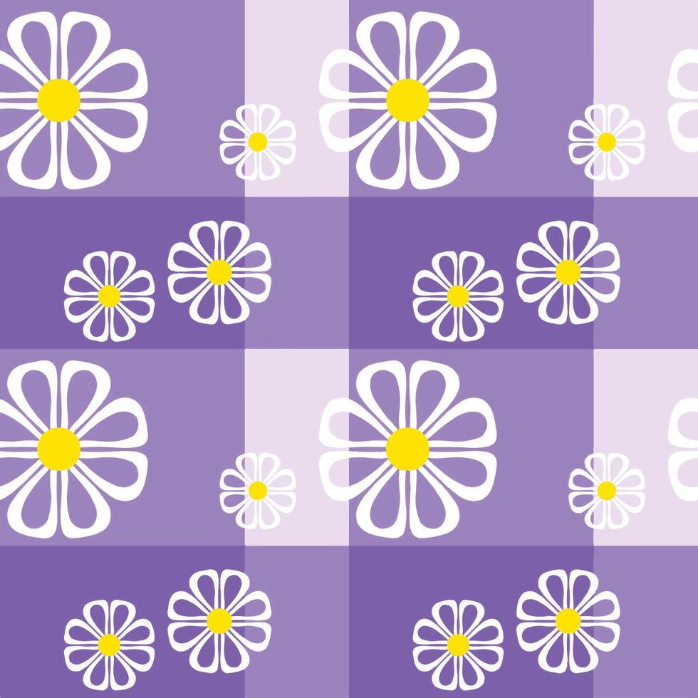 seamless floral pattern with purple background vector
