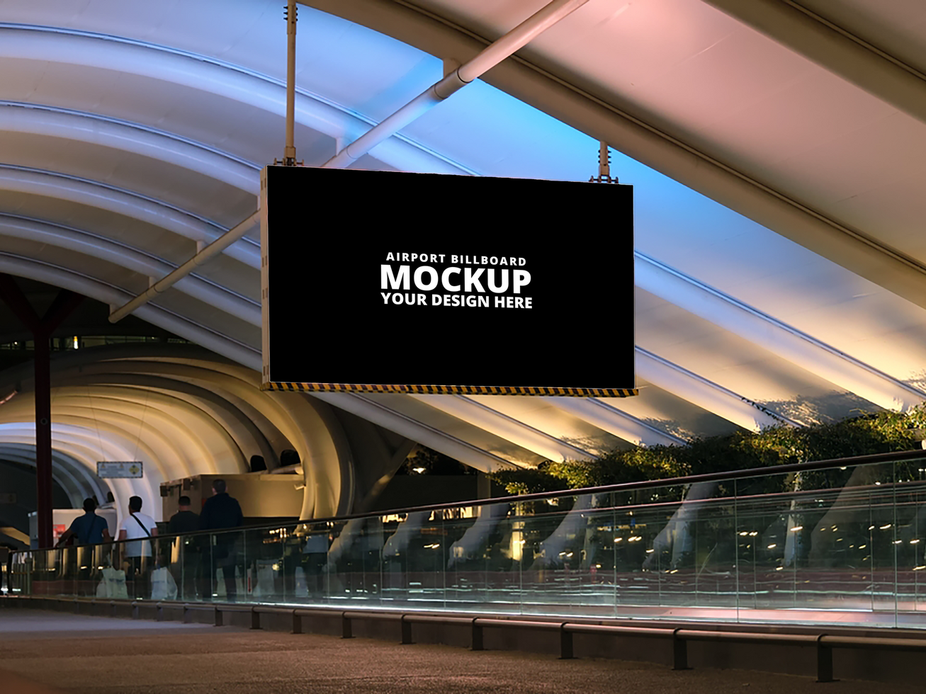 High-Resolution Airport Billboard Ad Display psd