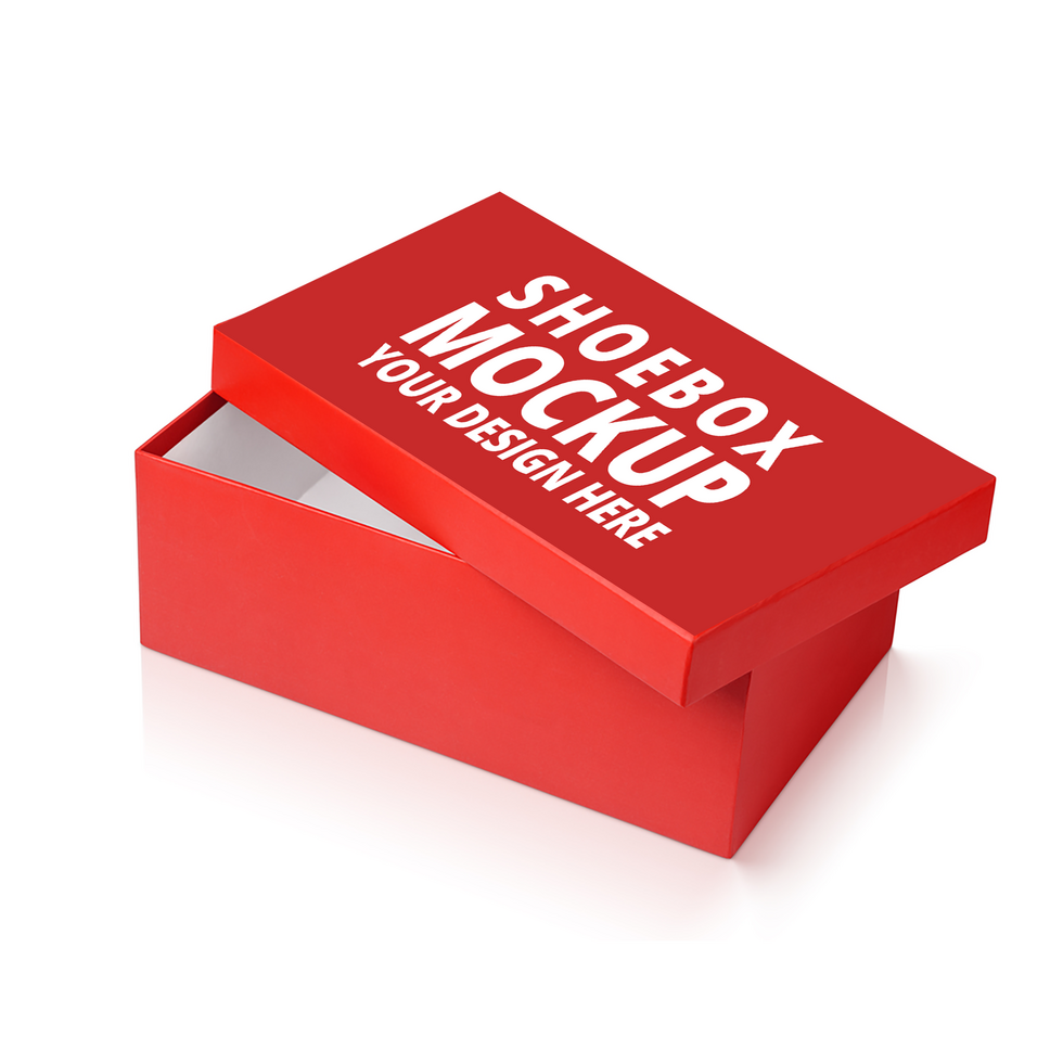 premium shoe box mockup psd