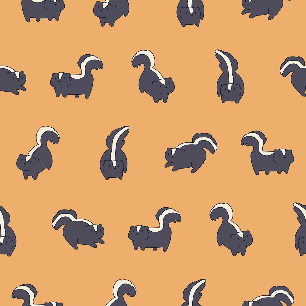 Skunk Seamless Pattern Background for Print Fabric Surface Fashion Wrapping vector