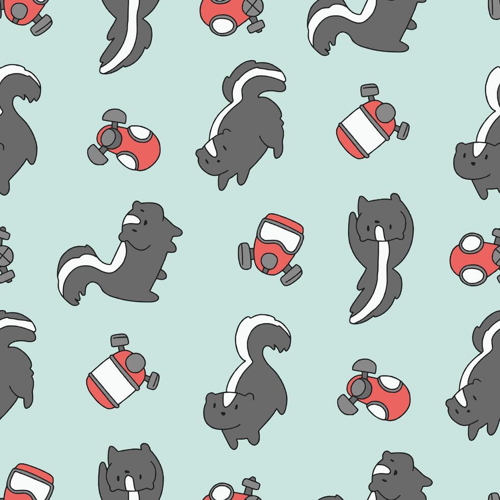 Seamless Pattern of Skunk Gas Mask Background for Fashion Wrapping Print Fabric Surface vector