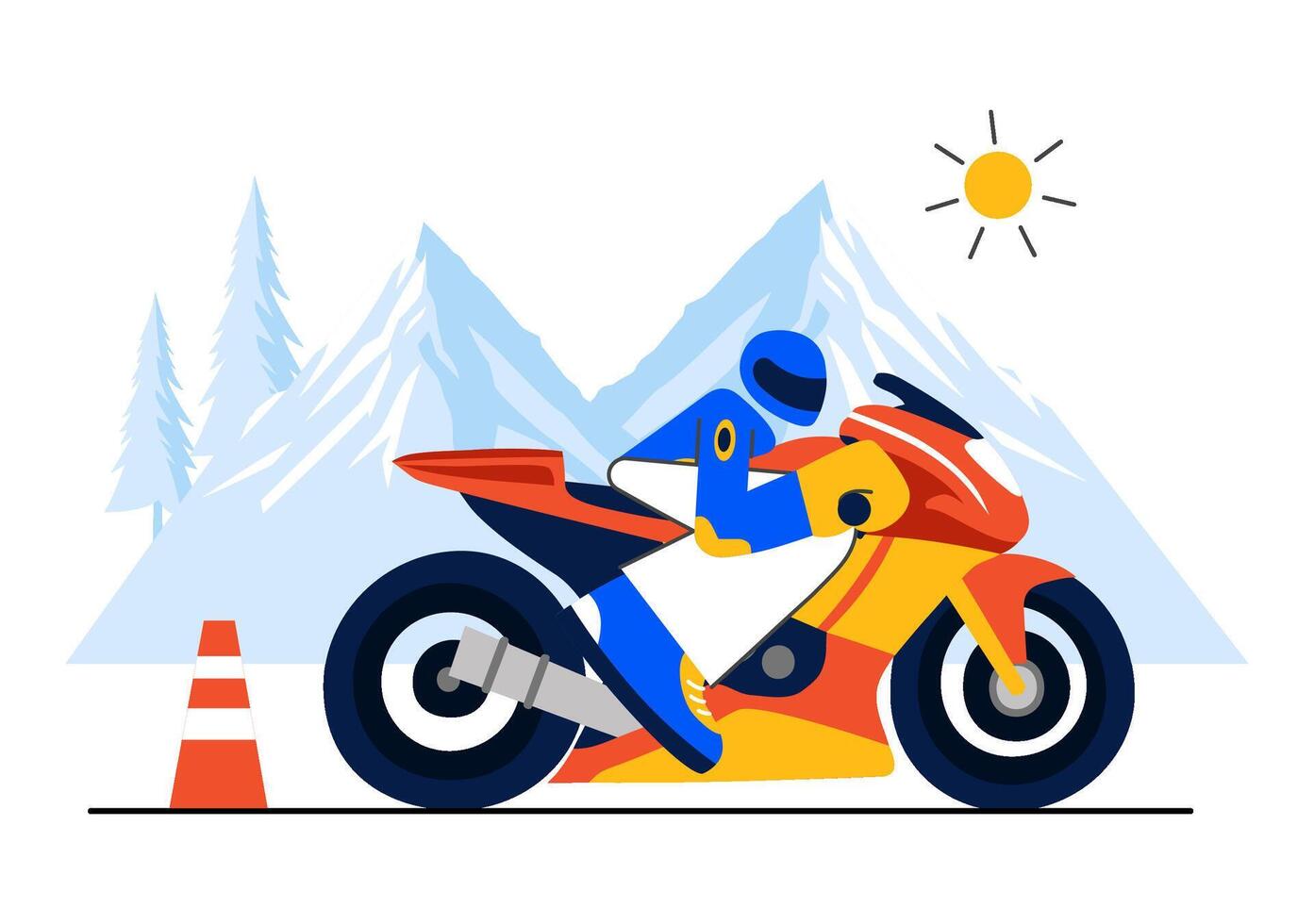 Speed Racing Bike Art of a Competition Scene with Sportswear and Equipment in Flat Design vector