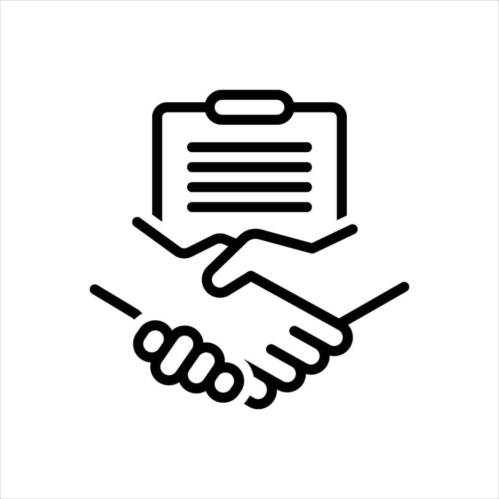 Black line icon agreement vector