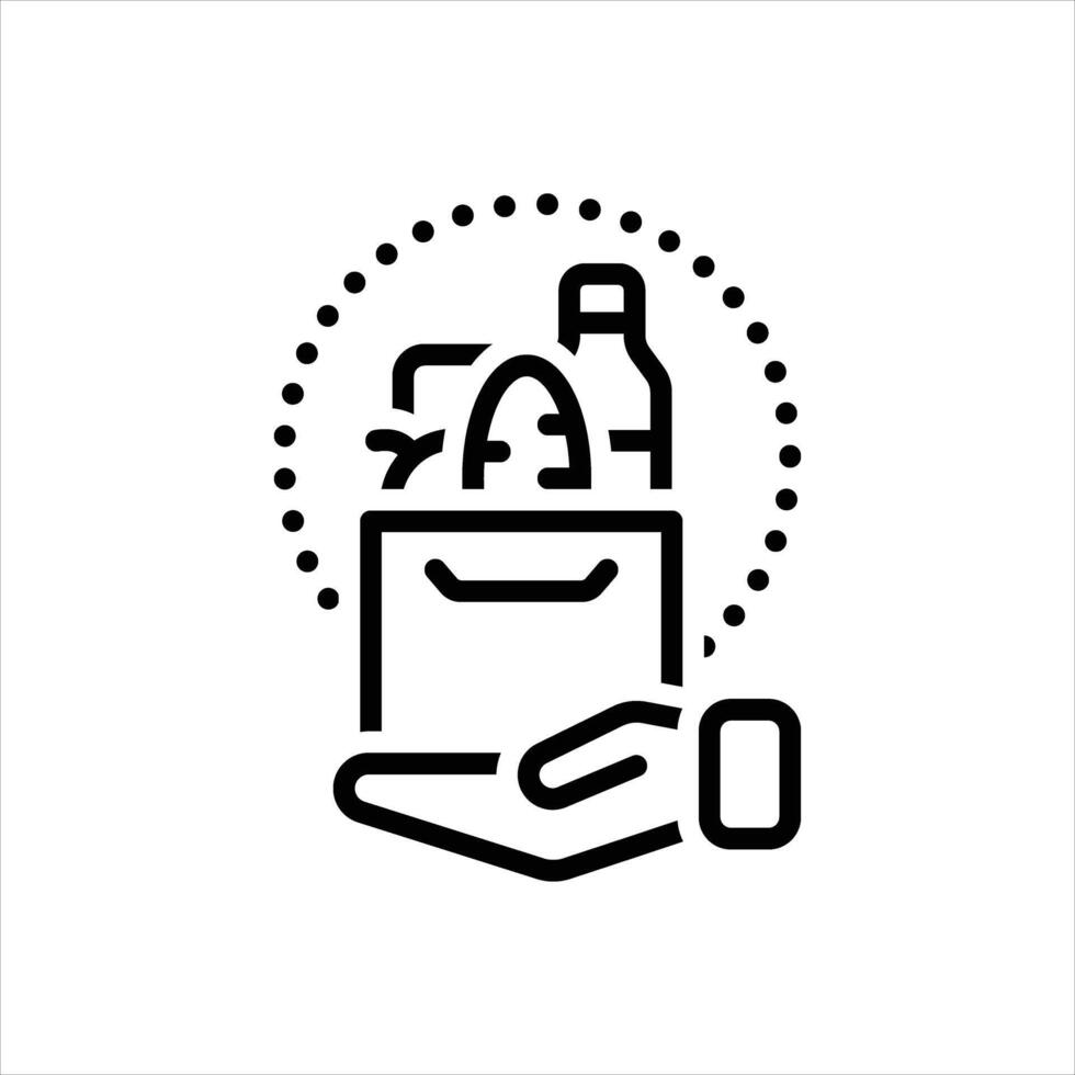 Black line icon charity vector