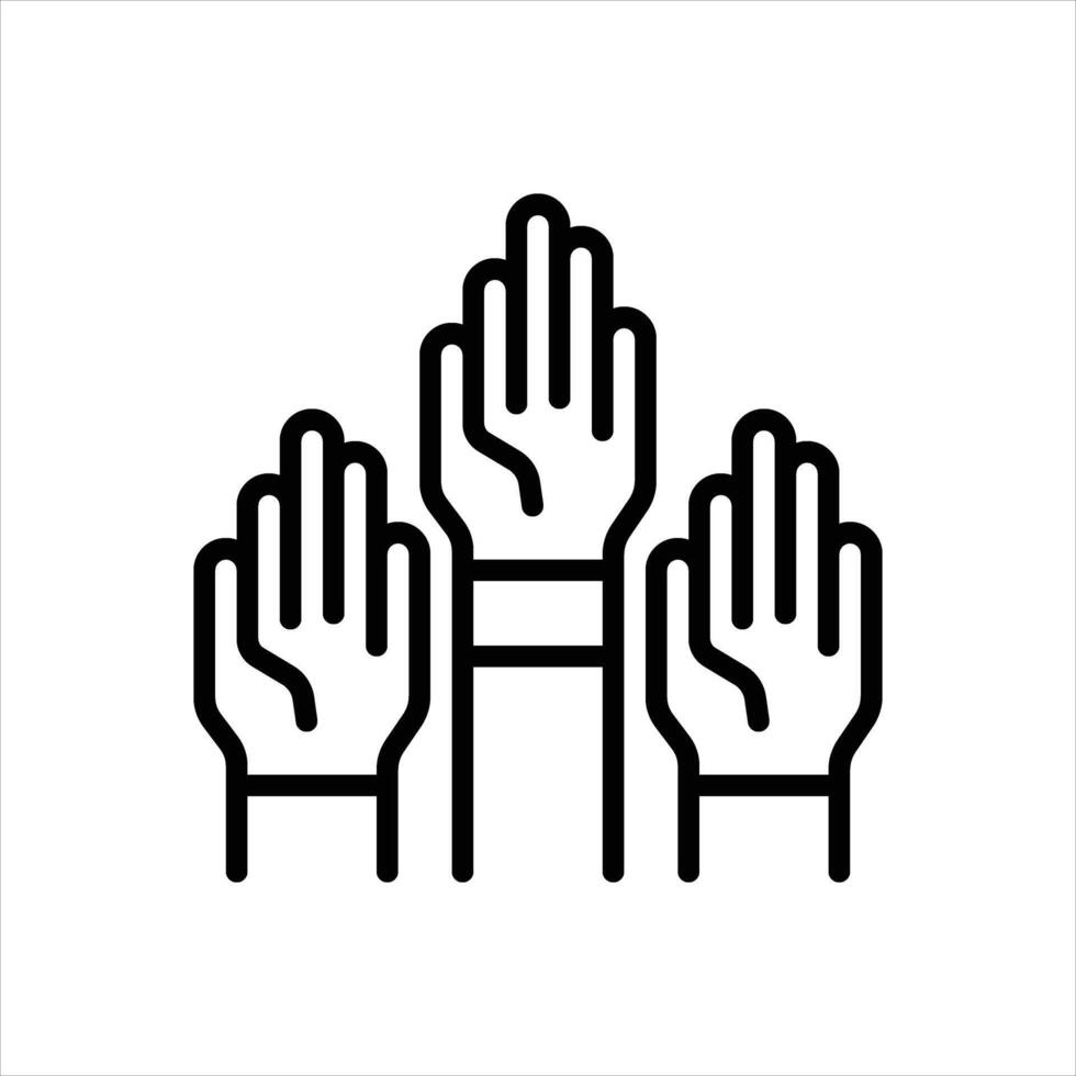 Black line icon participate vector