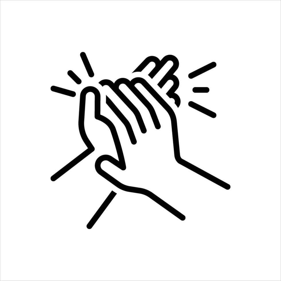 Black line icon applause vector