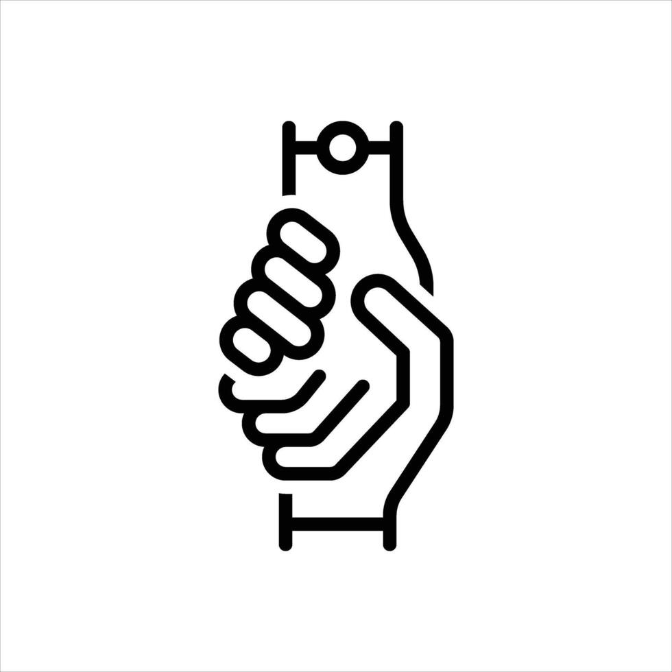 Black line icon help vector