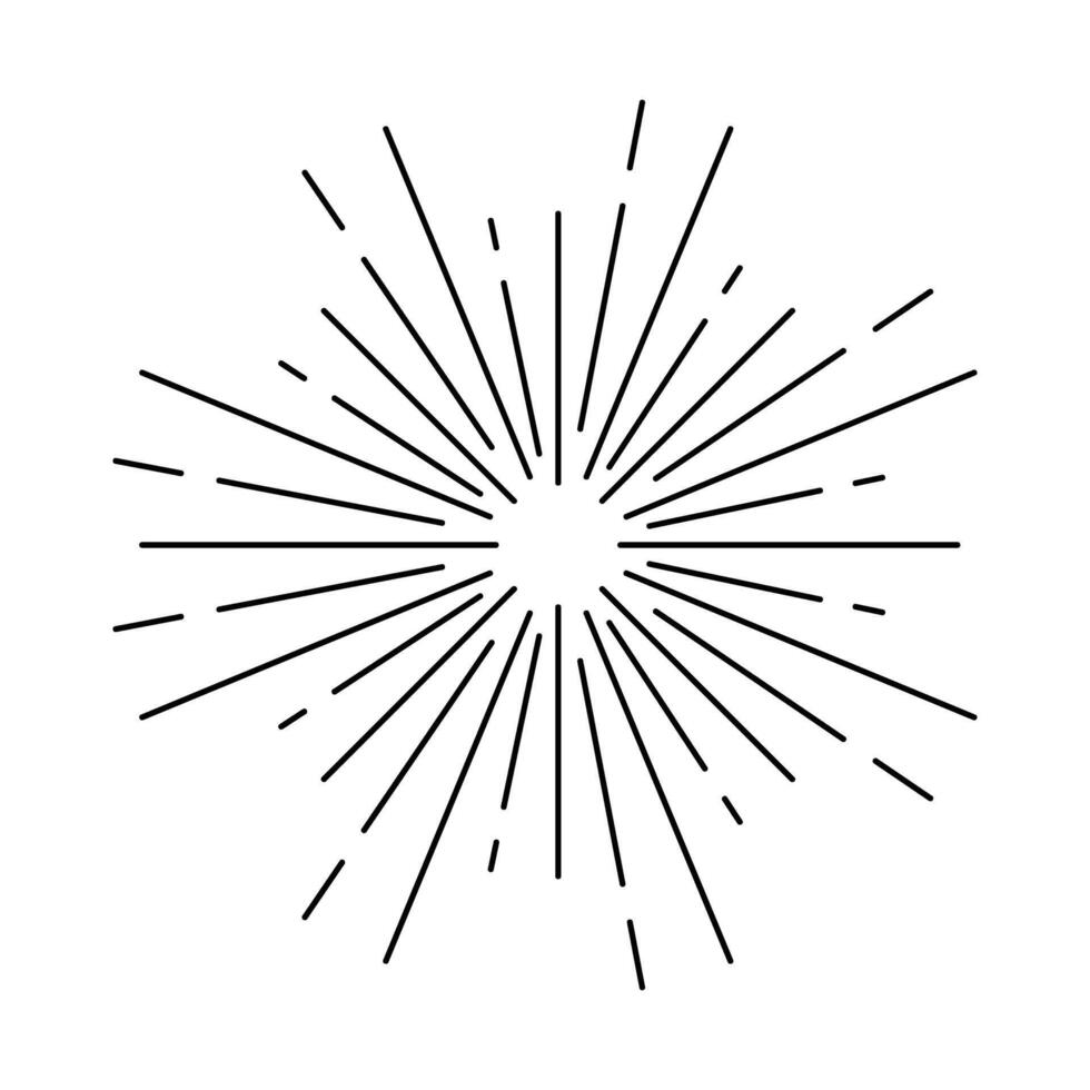Starburst, sunburst element. Radial, radiating lines. Circular, concentric lines. Starburst, sunburst element vector