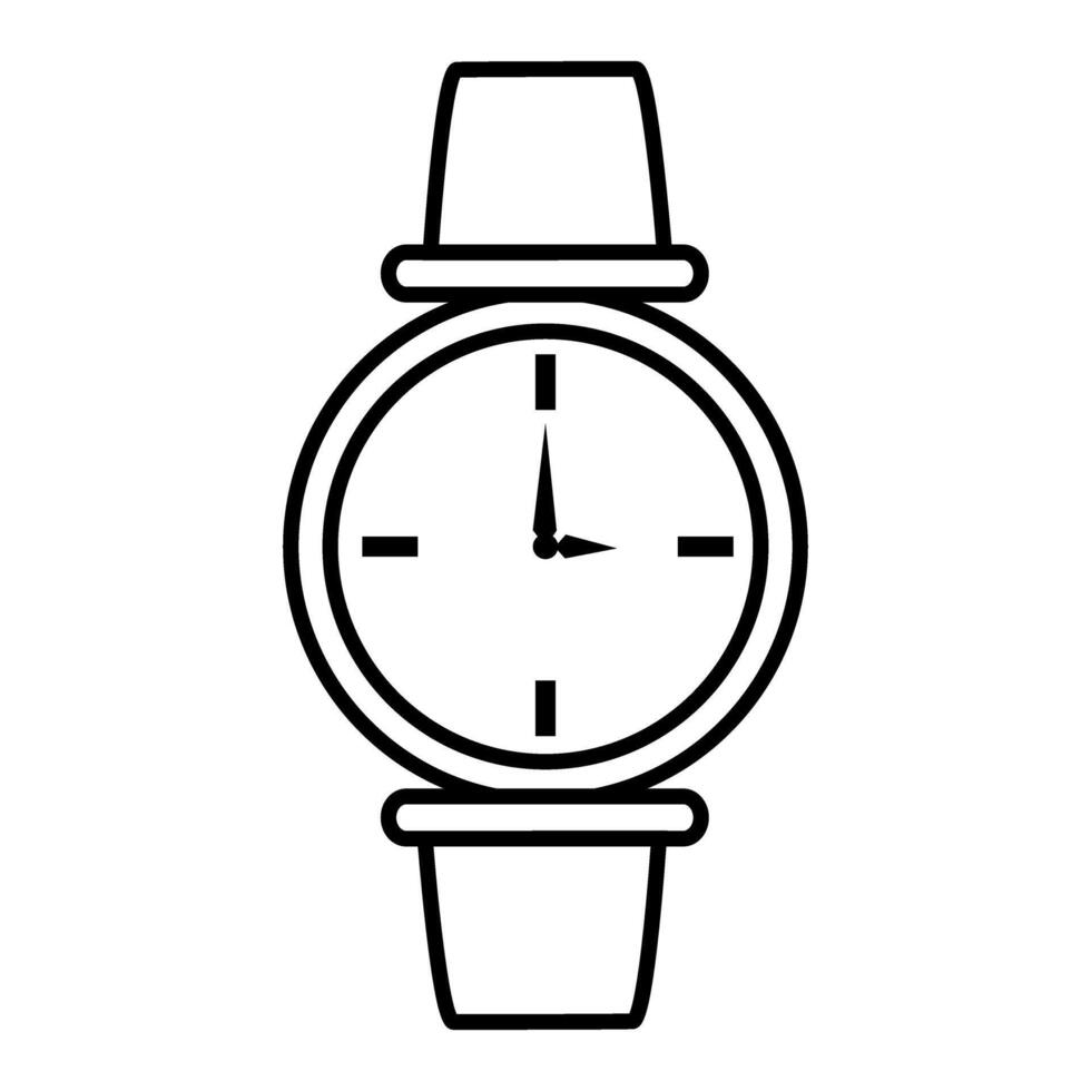 wristwatch time isolated web icon illustration design black and white. vector