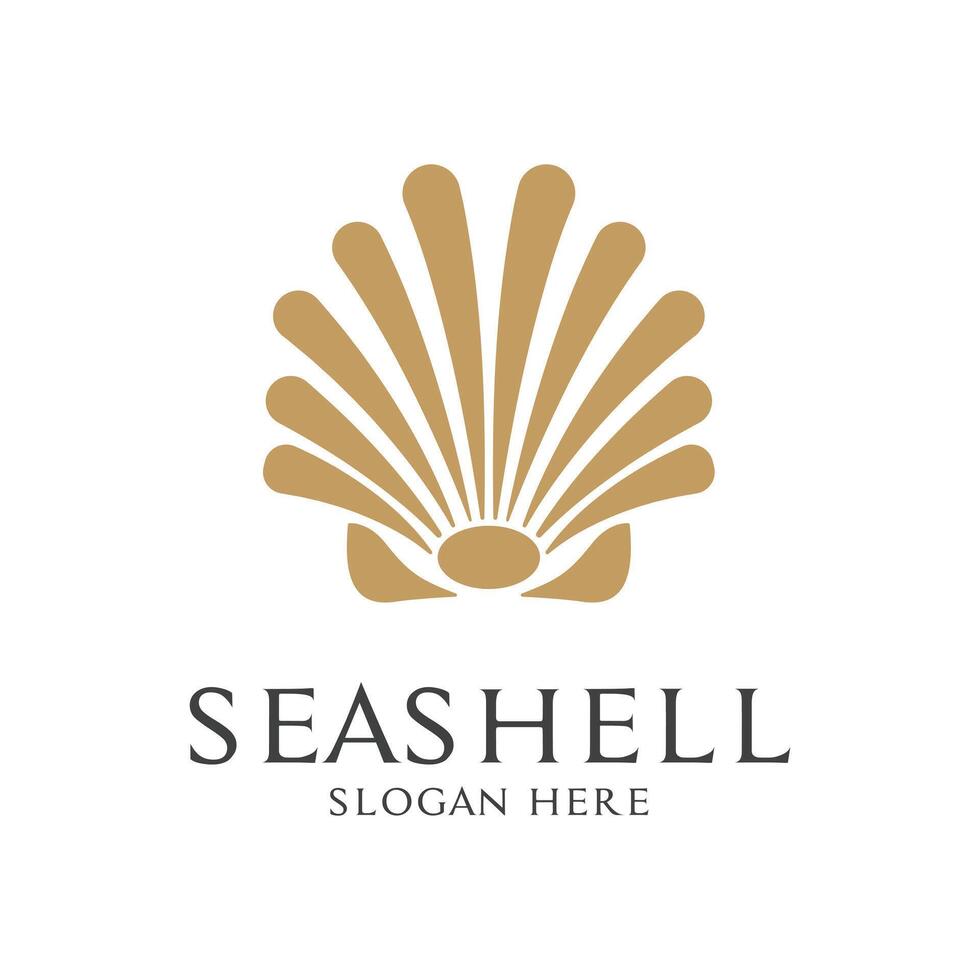 seashell logo design concept simple and creative vector