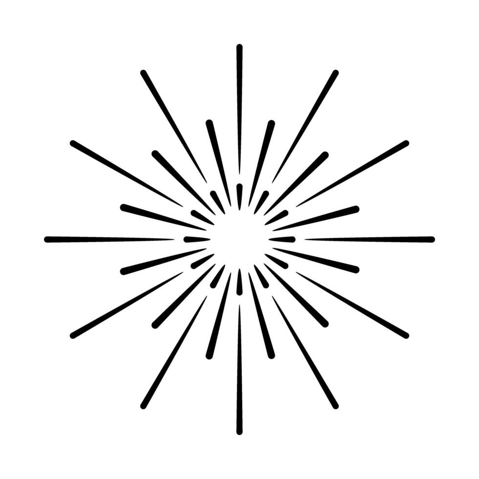 starburst, sunburst icon over white background, line style, illustration vector