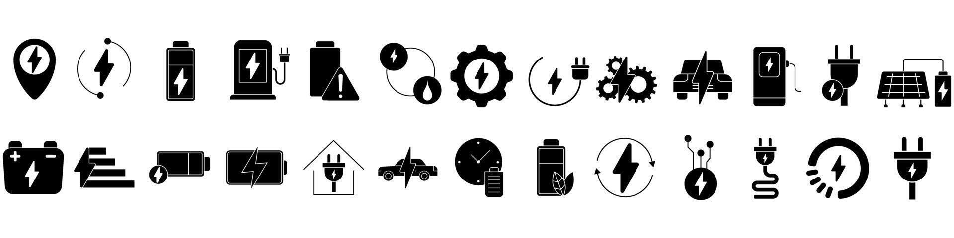 Electricity icons set. illustration of a set of electricity icons vector