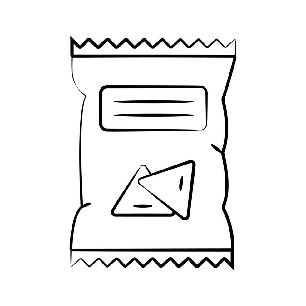 A well designed hand drawn icon of snacks packet vector