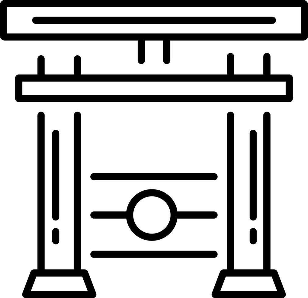 A linear style icon showing guillotine vector