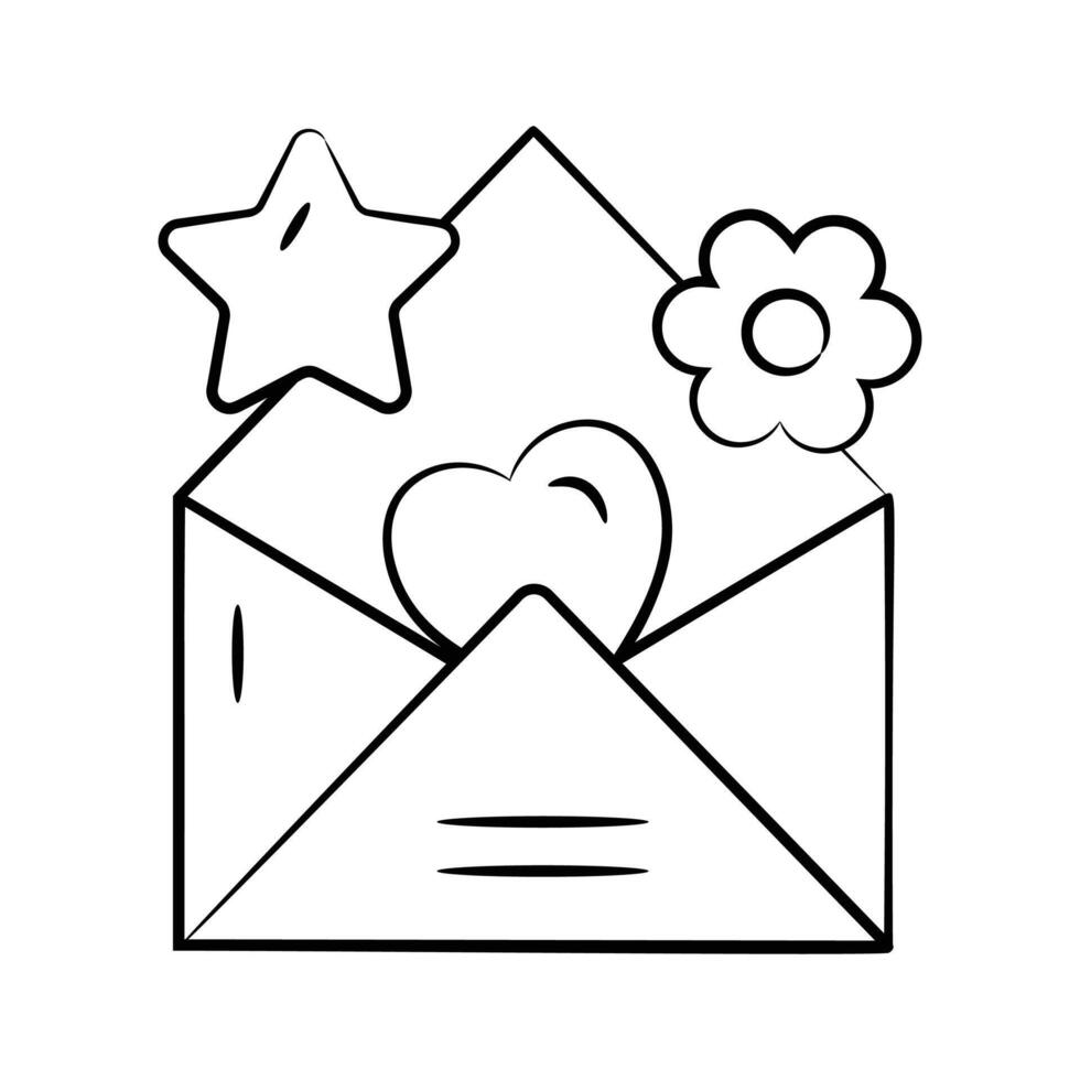 Here is a premium doodle icon of customer feedback mail vector