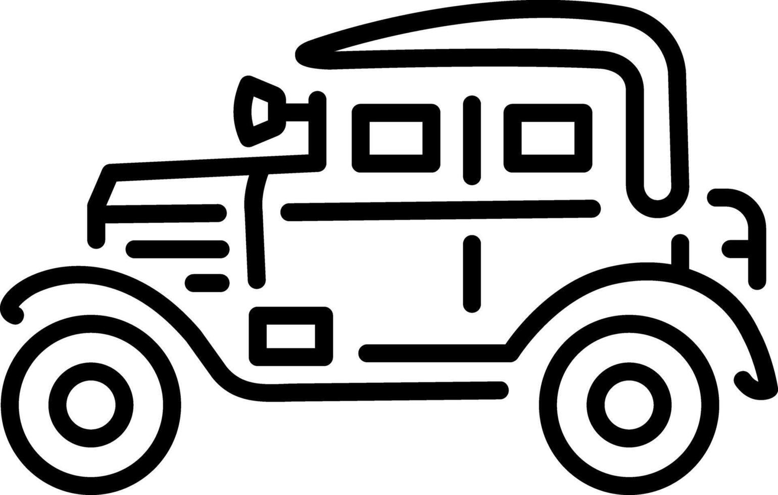 A line style icon showing steam automobile vector