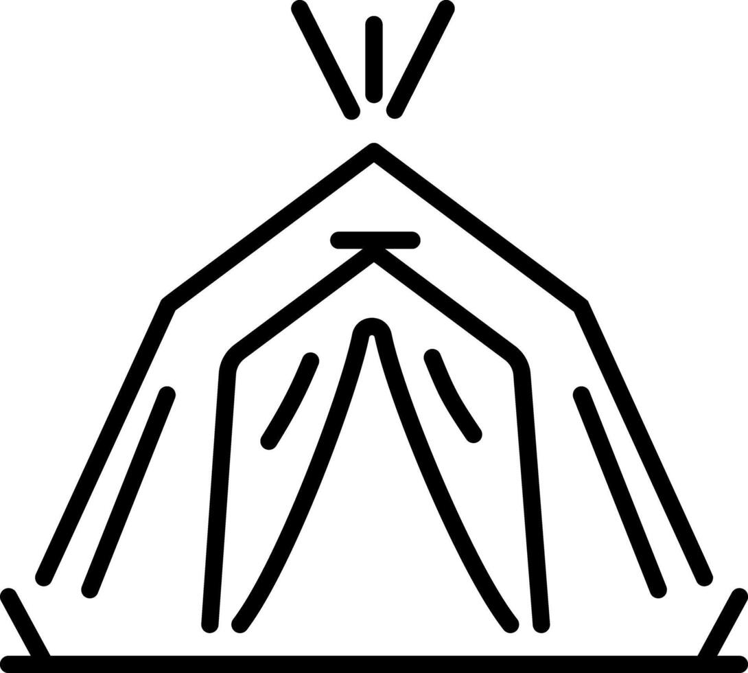 An outline style icon showing teepee vector