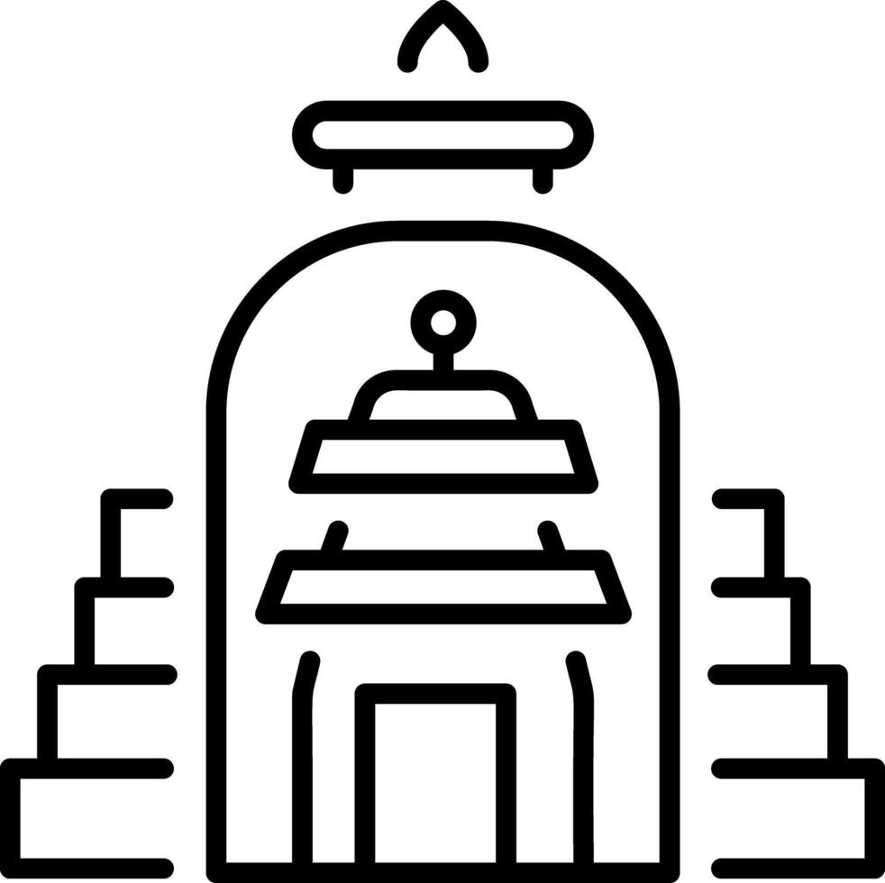 An outline style icon showing temple vector