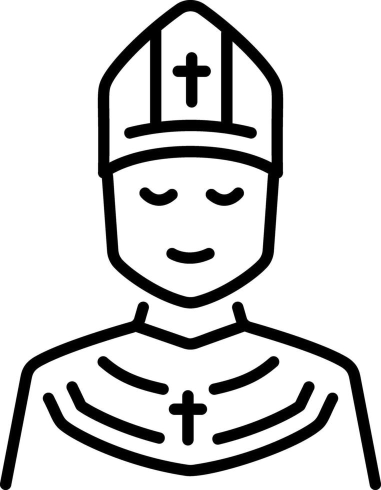 A linear style icon showing pope vector